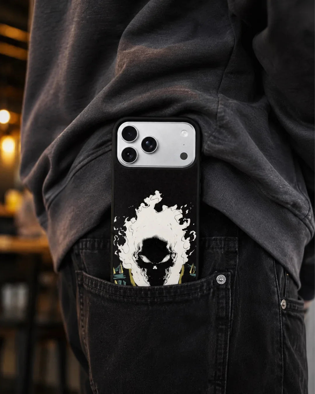 Blazing Comic Skull Phone Case - Flaming Comic Art Print for iPhone, Samsung, Pixel, OnePlus & Vivo