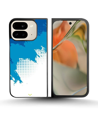 Blue Brush Strokes Phone Case - Abstract Paint & Halftone Print for iPhone, Samsung, Pixel, OnePlus & Vivo