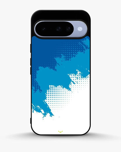 Blue Brush Strokes Phone Case - Abstract Paint & Halftone Print for iPhone, Samsung, Pixel, OnePlus & Vivo