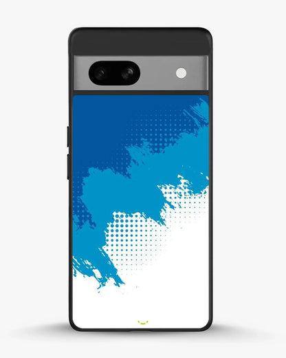 Blue Brush Strokes Phone Case - Abstract Paint & Halftone Print for iPhone, Samsung, Pixel, OnePlus & Vivo