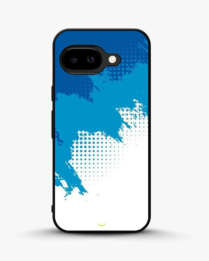 Blue Brush Strokes Phone Case - Abstract Paint & Halftone Print for iPhone, Samsung, Pixel, OnePlus & Vivo