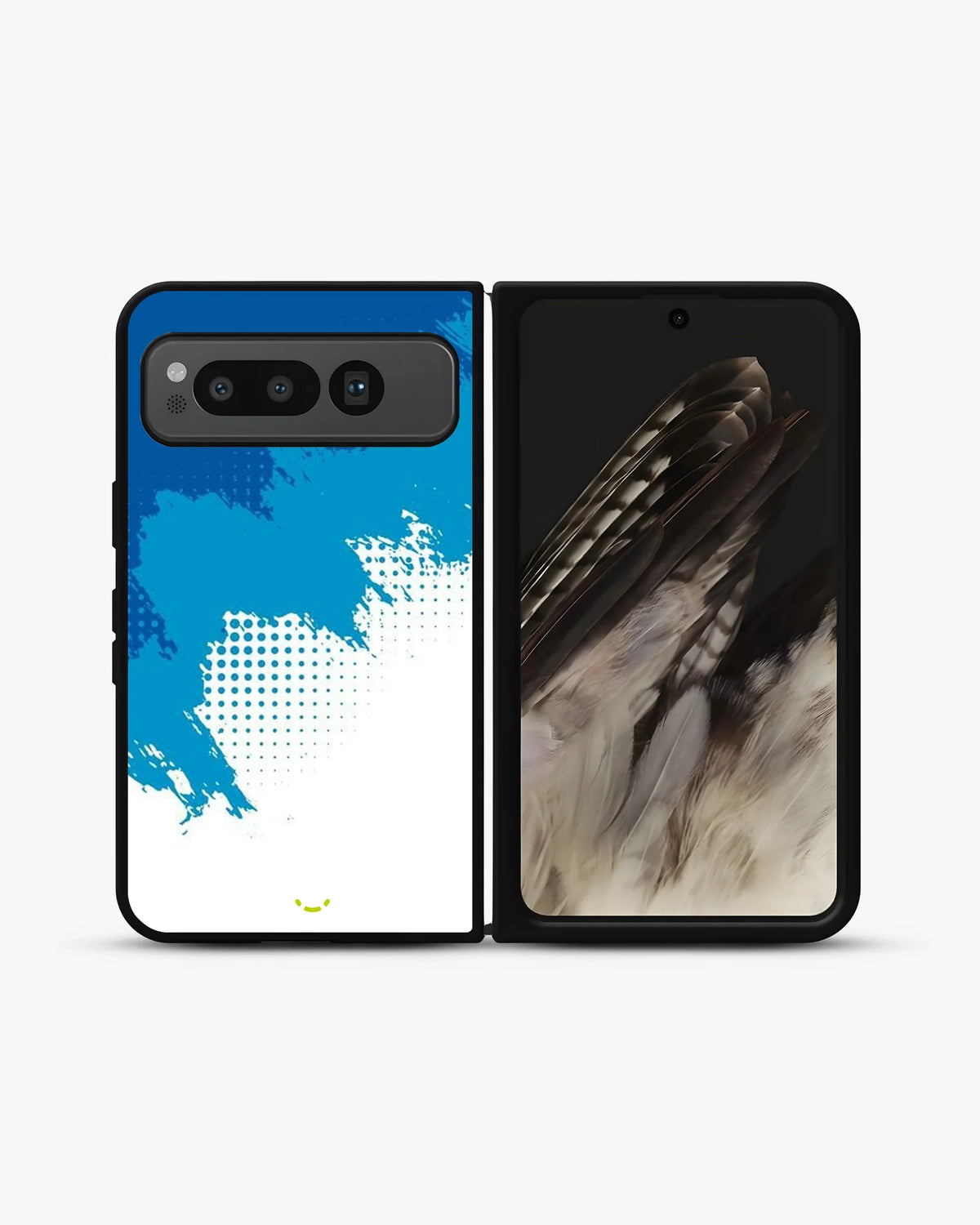 Blue Brush Strokes Phone Case - Abstract Paint & Halftone Print for iPhone, Samsung, Pixel, OnePlus & Vivo