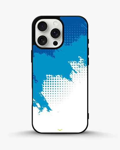 Blue Brush Strokes Phone Case - Abstract Paint & Halftone Print for iPhone, Samsung, Pixel, OnePlus & Vivo