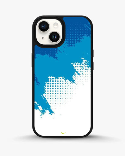 Blue Brush Strokes Phone Case - Abstract Paint & Halftone Print for iPhone, Samsung, Pixel, OnePlus & Vivo