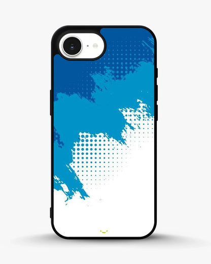 Blue Brush Strokes Phone Case - Abstract Paint & Halftone Print for iPhone, Samsung, Pixel, OnePlus & Vivo