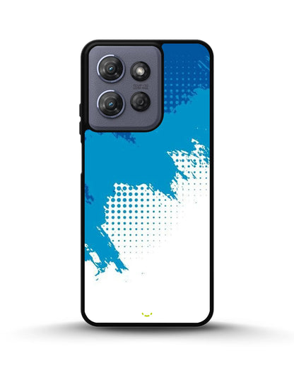 Blue Brush Strokes Phone Case - Abstract Paint & Halftone Print for iPhone, Samsung, Pixel, OnePlus & Vivo