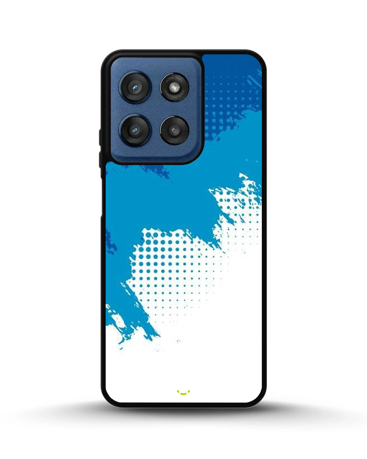 Blue Brush Strokes Phone Case - Abstract Paint & Halftone Print for iPhone, Samsung, Pixel, OnePlus & Vivo