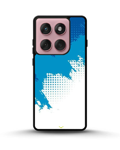 Blue Brush Strokes Phone Case - Abstract Paint & Halftone Print for iPhone, Samsung, Pixel, OnePlus & Vivo