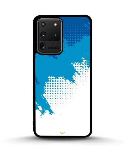 Blue Brush Strokes Phone Case - Abstract Paint & Halftone Print for iPhone, Samsung, Pixel, OnePlus & Vivo