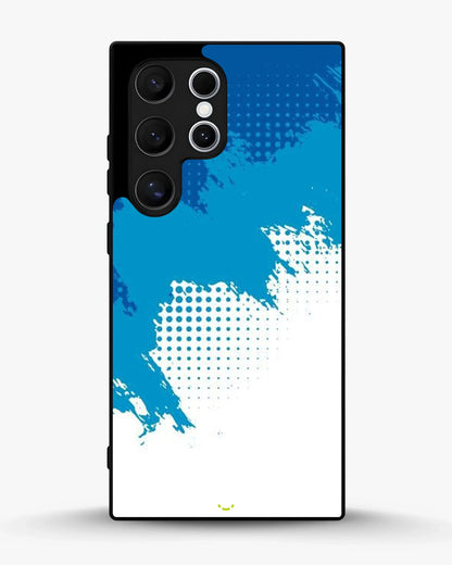 Blue Brush Strokes Phone Case - Abstract Paint & Halftone Print for iPhone, Samsung, Pixel, OnePlus & Vivo