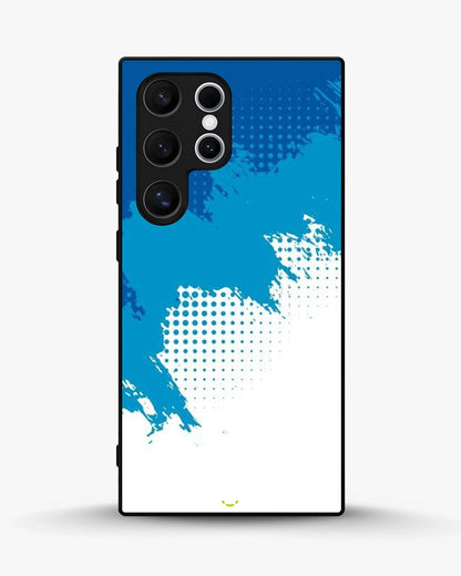 Blue Brush Strokes Phone Case - Abstract Paint & Halftone Print for iPhone, Samsung, Pixel, OnePlus & Vivo