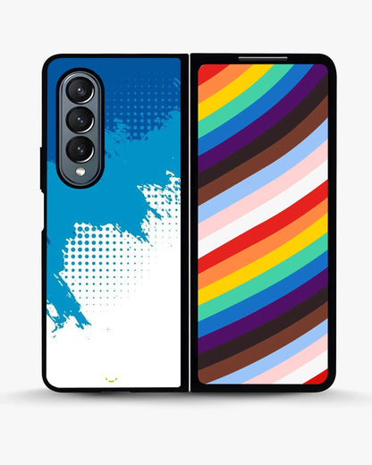 Blue Brush Strokes Phone Case - Abstract Paint & Halftone Print for iPhone, Samsung, Pixel, OnePlus & Vivo
