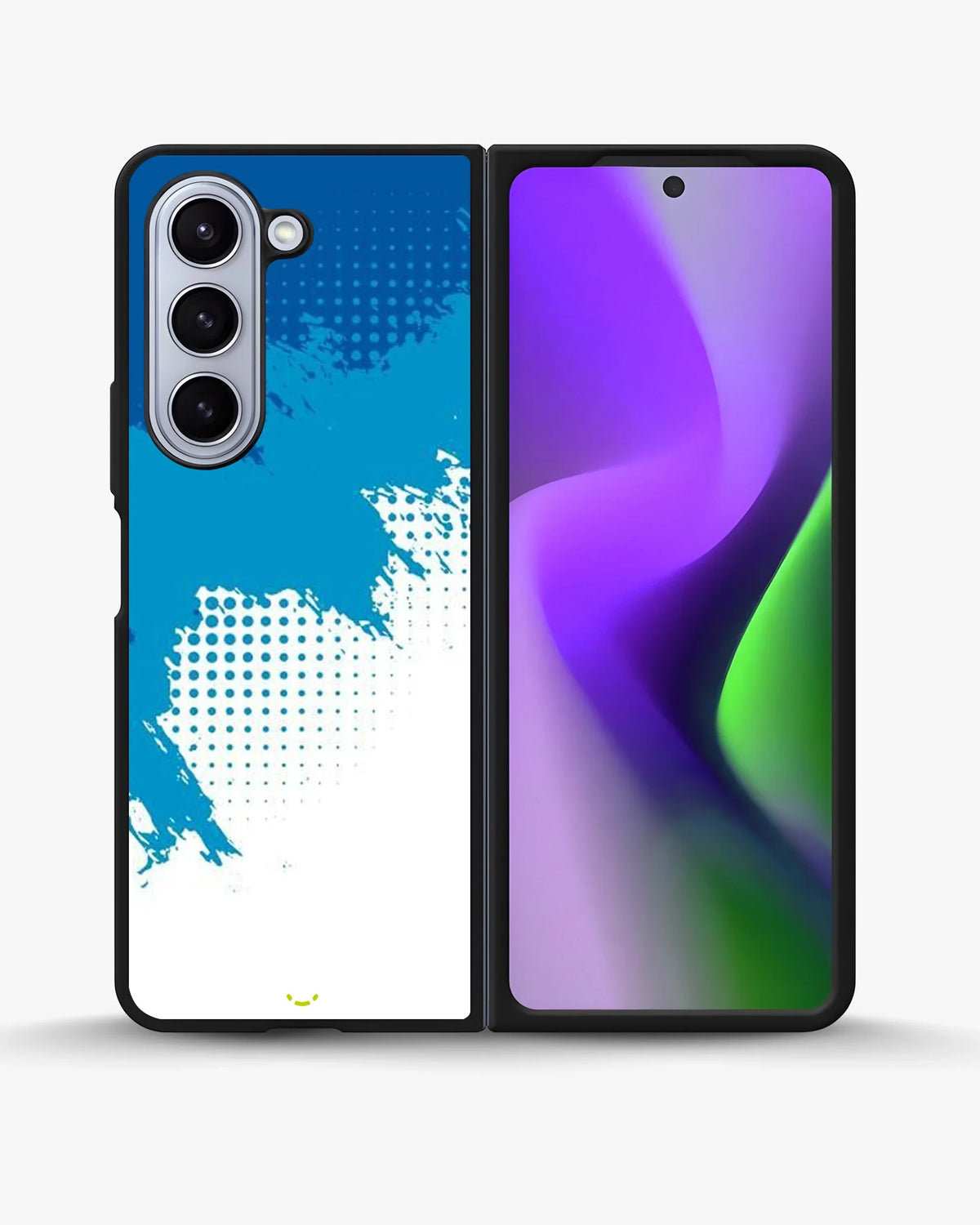 Blue Brush Strokes Phone Case - Abstract Paint & Halftone Print for iPhone, Samsung, Pixel, OnePlus & Vivo