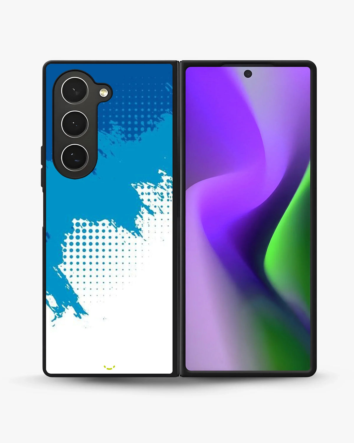 Blue Brush Strokes Phone Case - Abstract Paint & Halftone Print for iPhone, Samsung, Pixel, OnePlus & Vivo