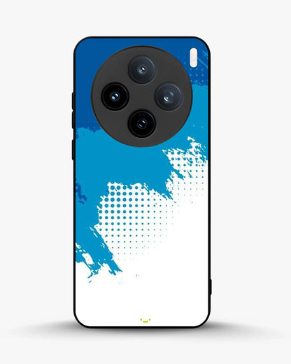 Blue Brush Strokes Phone Case - Abstract Paint & Halftone Print for iPhone, Samsung, Pixel, OnePlus & Vivo