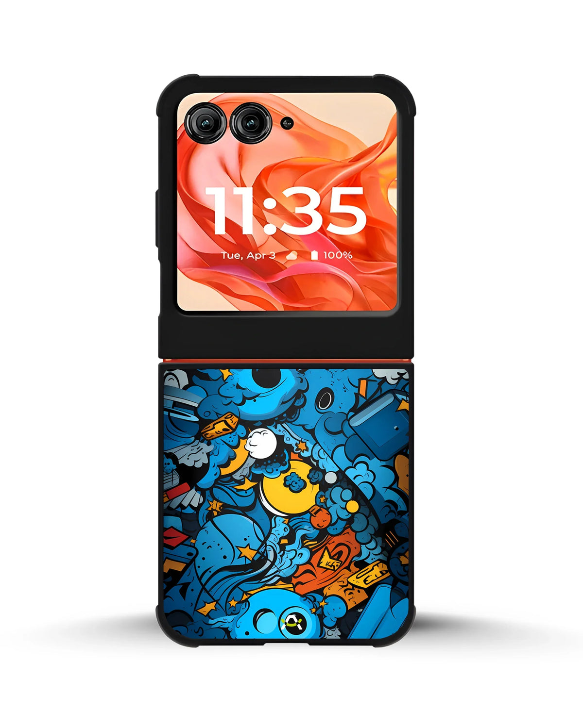 Blue Doodle Art Phone Case - Playful Cartoon Collage Print for iPhone, Samsung, Pixel, OnePlus & Vivo