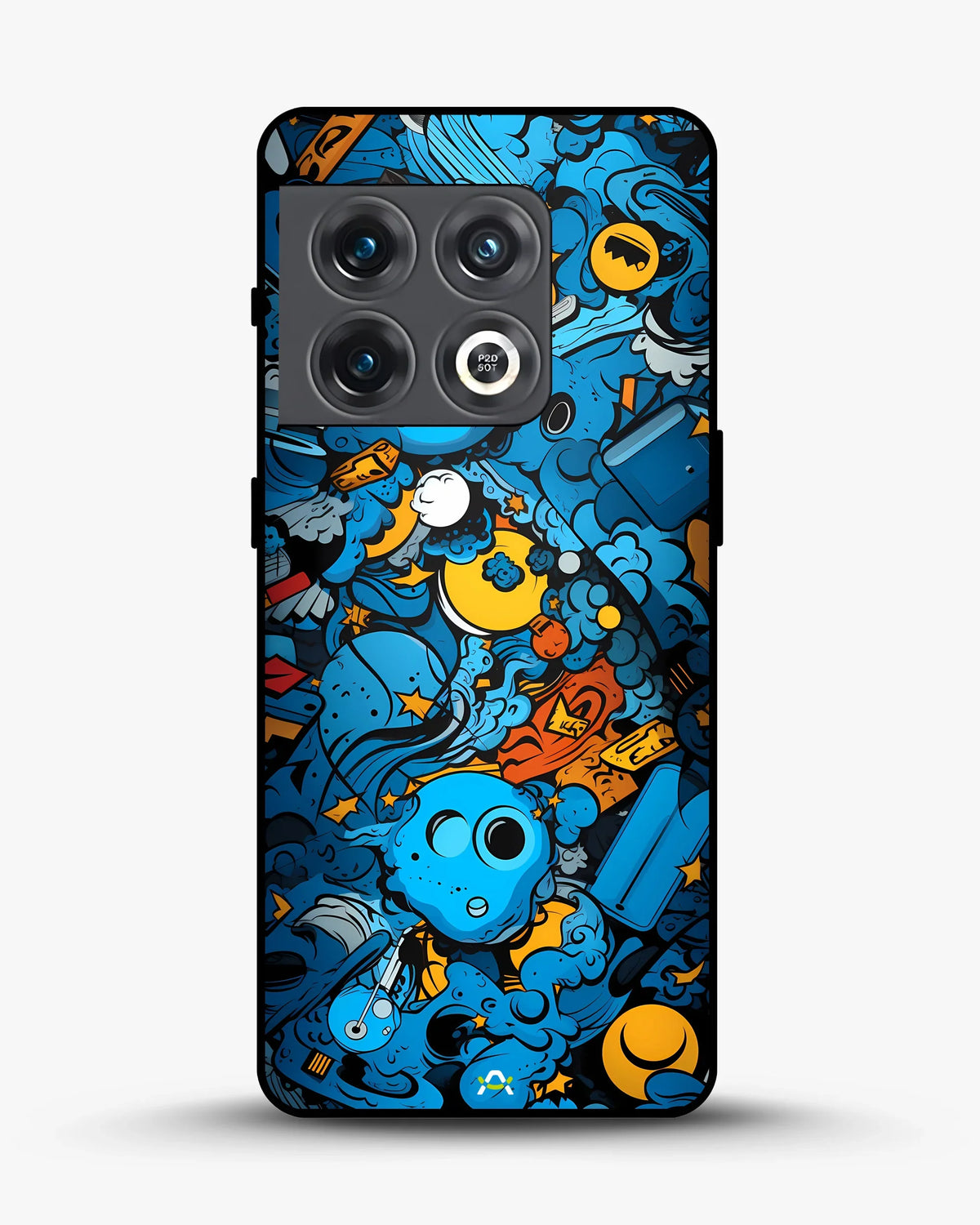 Blue Doodle Art Phone Case - Playful Cartoon Collage Print for iPhone, Samsung, Pixel, OnePlus & Vivo