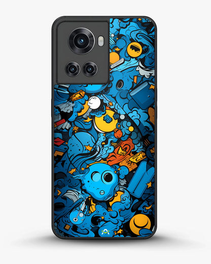 Blue Doodle Art Phone Case - Playful Cartoon Collage Print for iPhone, Samsung, Pixel, OnePlus & Vivo