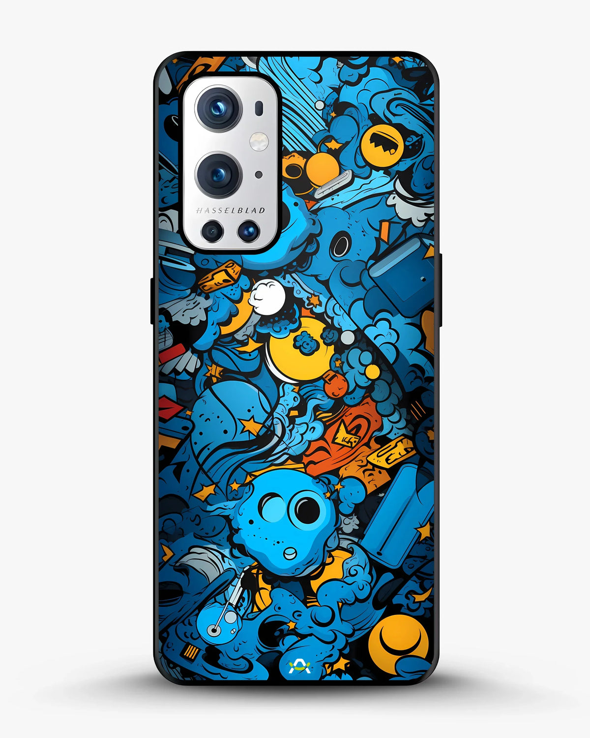 Blue Doodle Art Phone Case - Playful Cartoon Collage Print for iPhone, Samsung, Pixel, OnePlus & Vivo