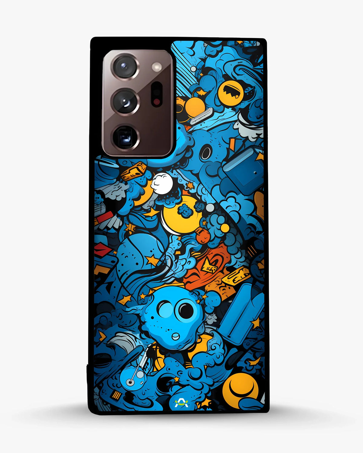 Blue Doodle Art Phone Case - Playful Cartoon Collage Print for iPhone, Samsung, Pixel, OnePlus & Vivo