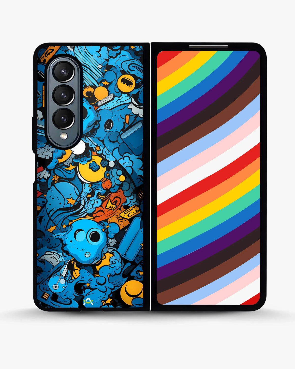 Blue Doodle Art Phone Case - Playful Cartoon Collage Print for iPhone, Samsung, Pixel, OnePlus & Vivo
