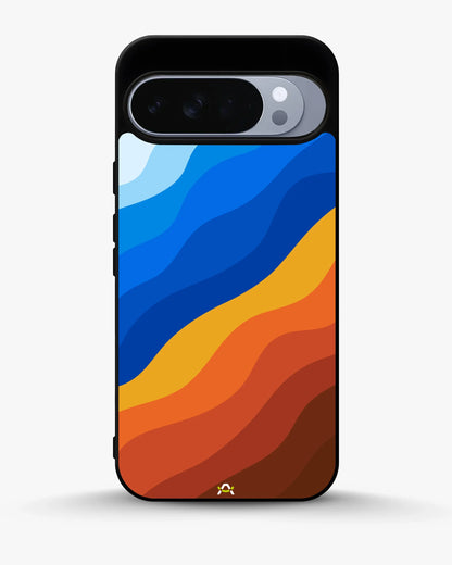 Blue & Orange Wave Pattern Phone Case - Abstract Cover for iPhone, Samsung, Pixel, OnePlus & Vivo