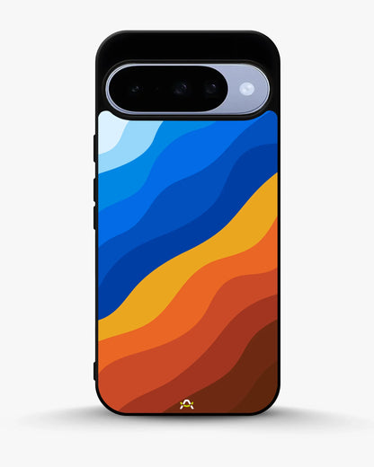 Blue & Orange Wave Pattern Phone Case - Abstract Cover for iPhone, Samsung, Pixel, OnePlus & Vivo