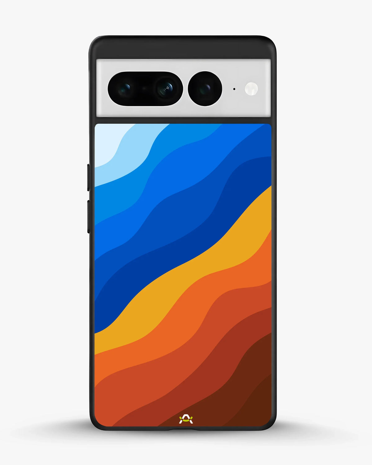 Blue & Orange Wave Pattern Phone Case - Abstract Cover for iPhone, Samsung, Pixel, OnePlus & Vivo