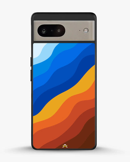 Blue & Orange Wave Pattern Phone Case - Abstract Cover for iPhone, Samsung, Pixel, OnePlus & Vivo