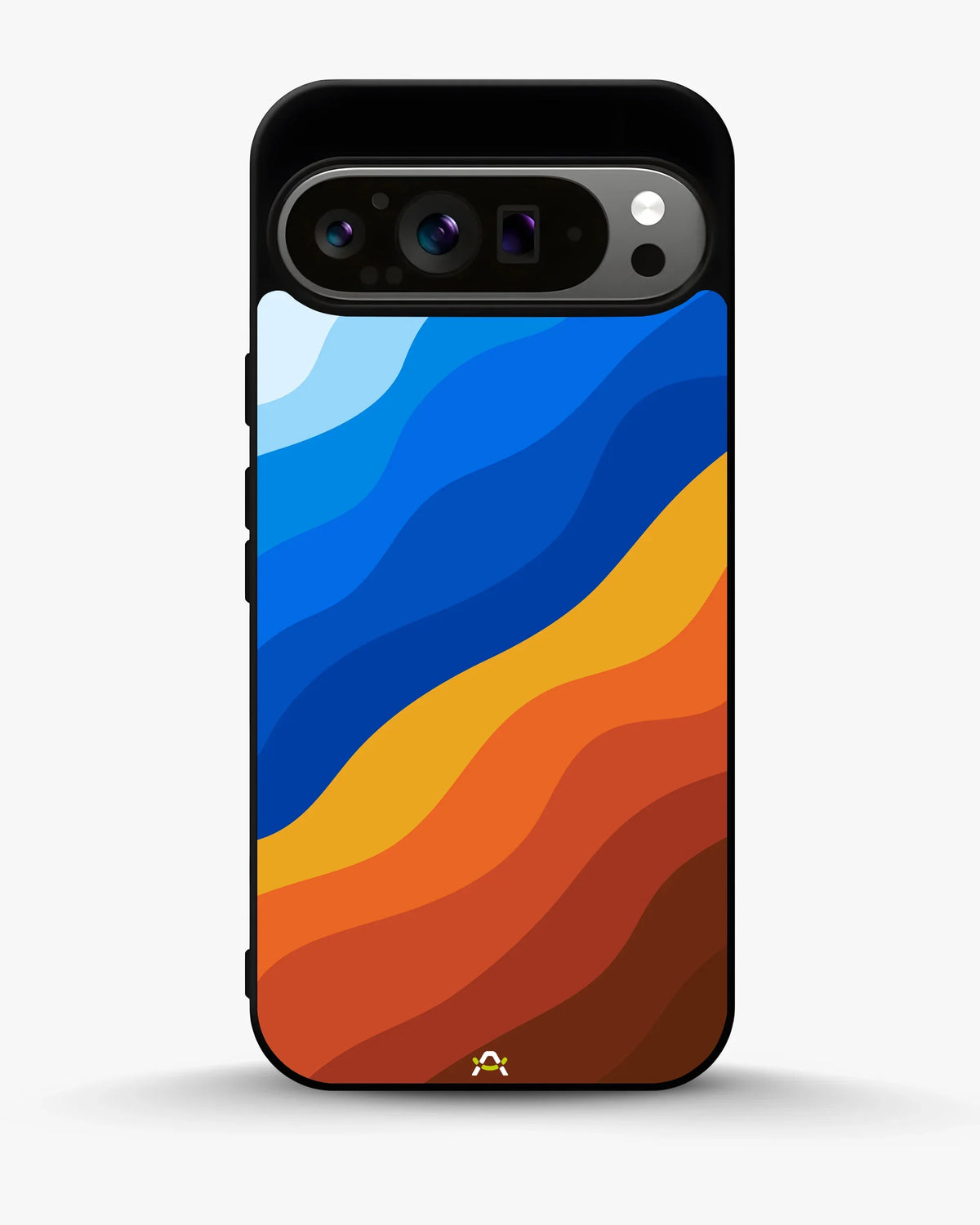 Blue & Orange Wave Pattern Phone Case - Abstract Cover for iPhone, Samsung, Pixel, OnePlus & Vivo