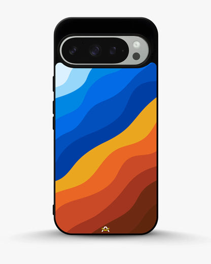 Blue & Orange Wave Pattern Phone Case - Abstract Cover for iPhone, Samsung, Pixel, OnePlus & Vivo