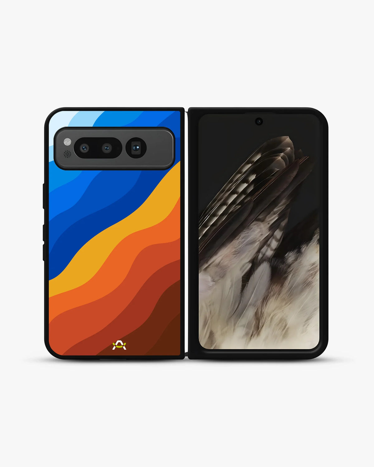 Blue & Orange Wave Pattern Phone Case - Abstract Cover for iPhone, Samsung, Pixel, OnePlus & Vivo