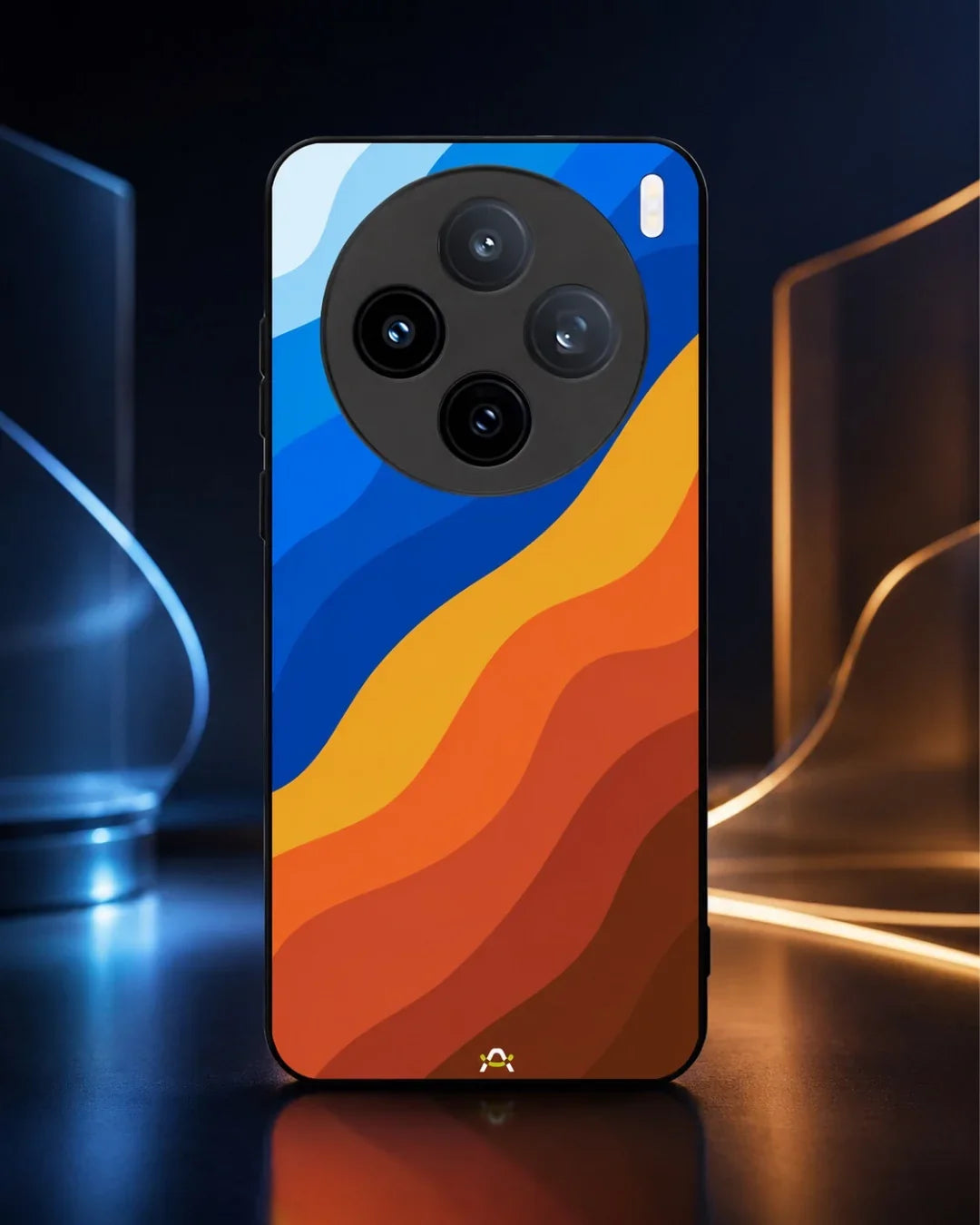 Blue & Orange Wave Pattern Phone Case - Abstract Cover for iPhone, Samsung, Pixel, OnePlus & Vivo