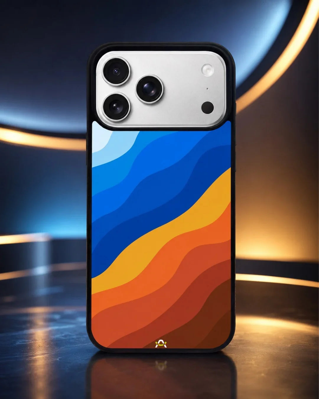 Blue & Orange Wave Pattern Phone Case - Abstract Cover for iPhone, Samsung, Pixel, OnePlus & Vivo