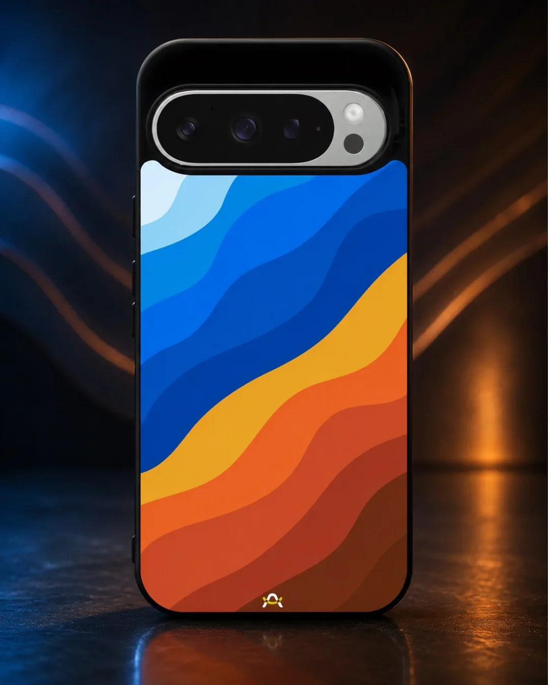 Blue & Orange Wave Pattern Phone Case - Abstract Cover for iPhone, Samsung, Pixel, OnePlus & Vivo