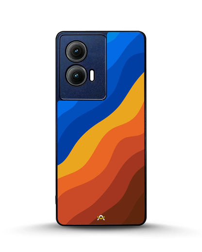 Blue & Orange Wave Pattern Phone Case - Abstract Cover for iPhone, Samsung, Pixel, OnePlus & Vivo