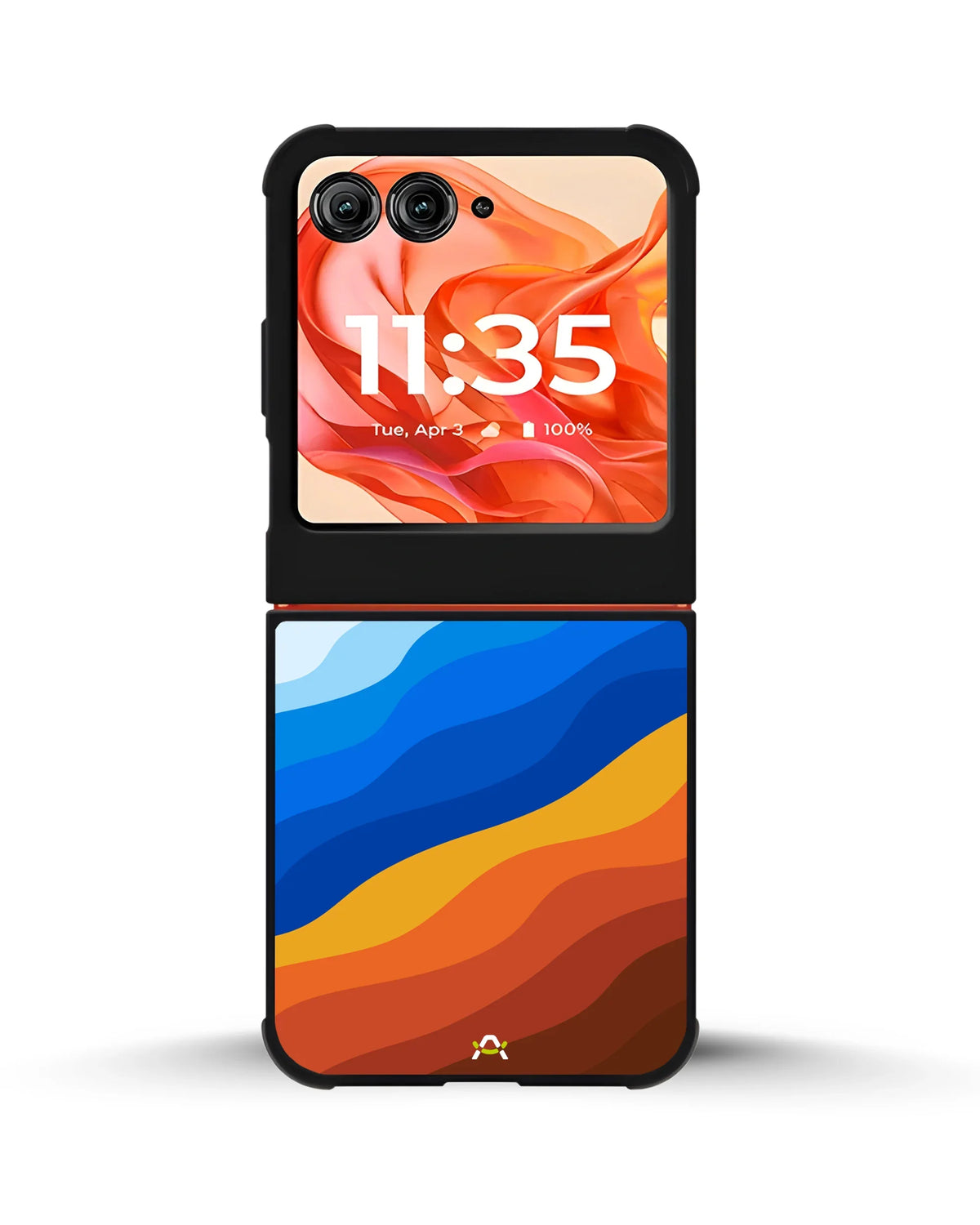 Blue & Orange Wave Pattern Phone Case - Abstract Cover for iPhone, Samsung, Pixel, OnePlus & Vivo