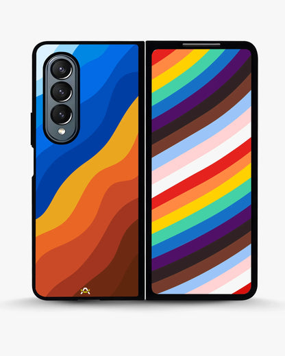 Blue & Orange Wave Pattern Phone Case - Abstract Cover for iPhone, Samsung, Pixel, OnePlus & Vivo