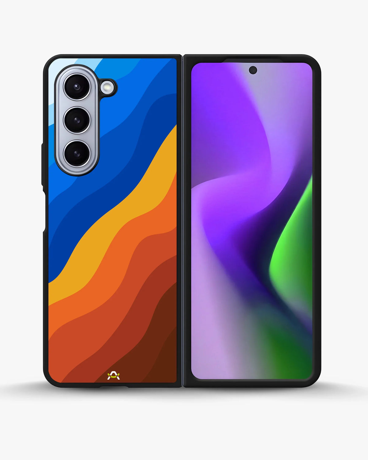Blue & Orange Wave Pattern Phone Case - Abstract Cover for iPhone, Samsung, Pixel, OnePlus & Vivo