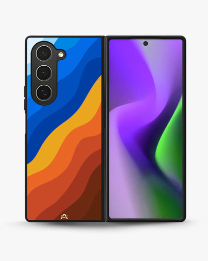 Blue & Orange Wave Pattern Phone Case - Abstract Cover for iPhone, Samsung, Pixel, OnePlus & Vivo