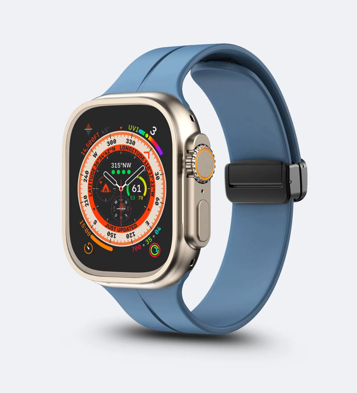 Silicone Magnetic Buckle Apple Watch Band – Blue
