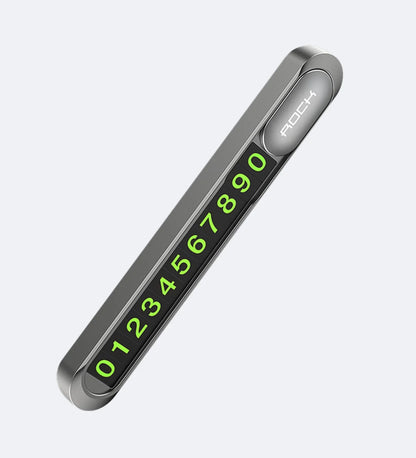 Magnetic Slide-to-Hide Temporary Parking Phone Number Plate (Metal)