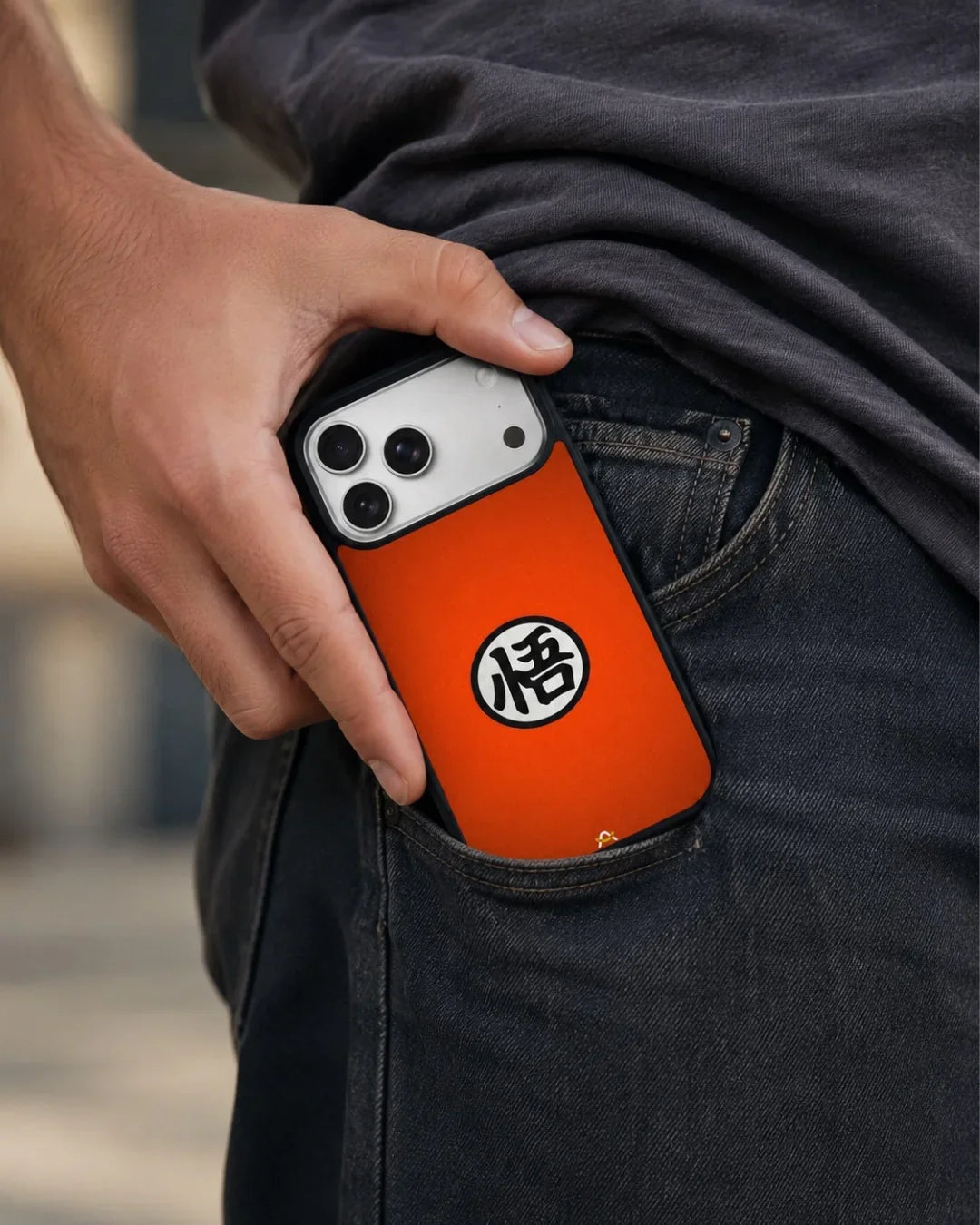 Bold Kanji Circle Phone Case - Minimal Orange Symbol Print for iPhone, Samsung, Pixel, OnePlus & Vivo