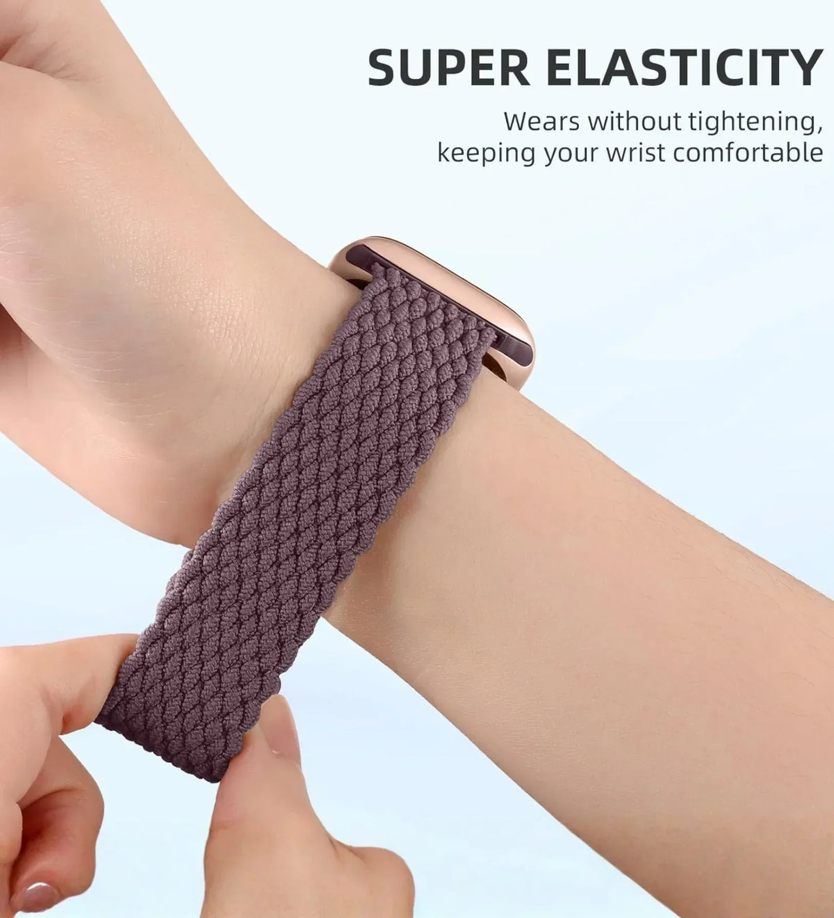 Magnetic Buckle Braided Loop Band for Apple Watch - Brown Nylon Strap