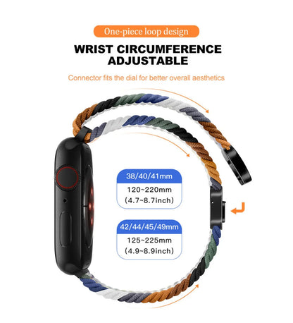 Magnetic Buckle Braided Loop Band for Apple Watch - Multicolor Nylon Strap