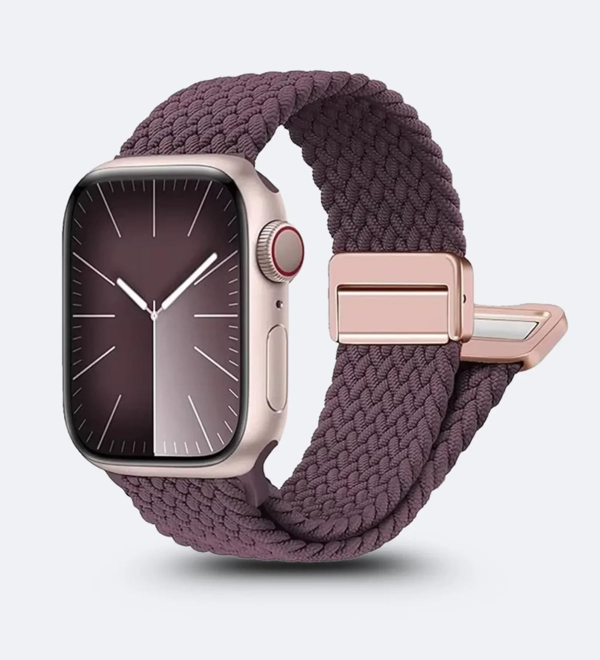 Magnetic Buckle Braided Loop Band for Apple Watch - Brown Nylon Strap