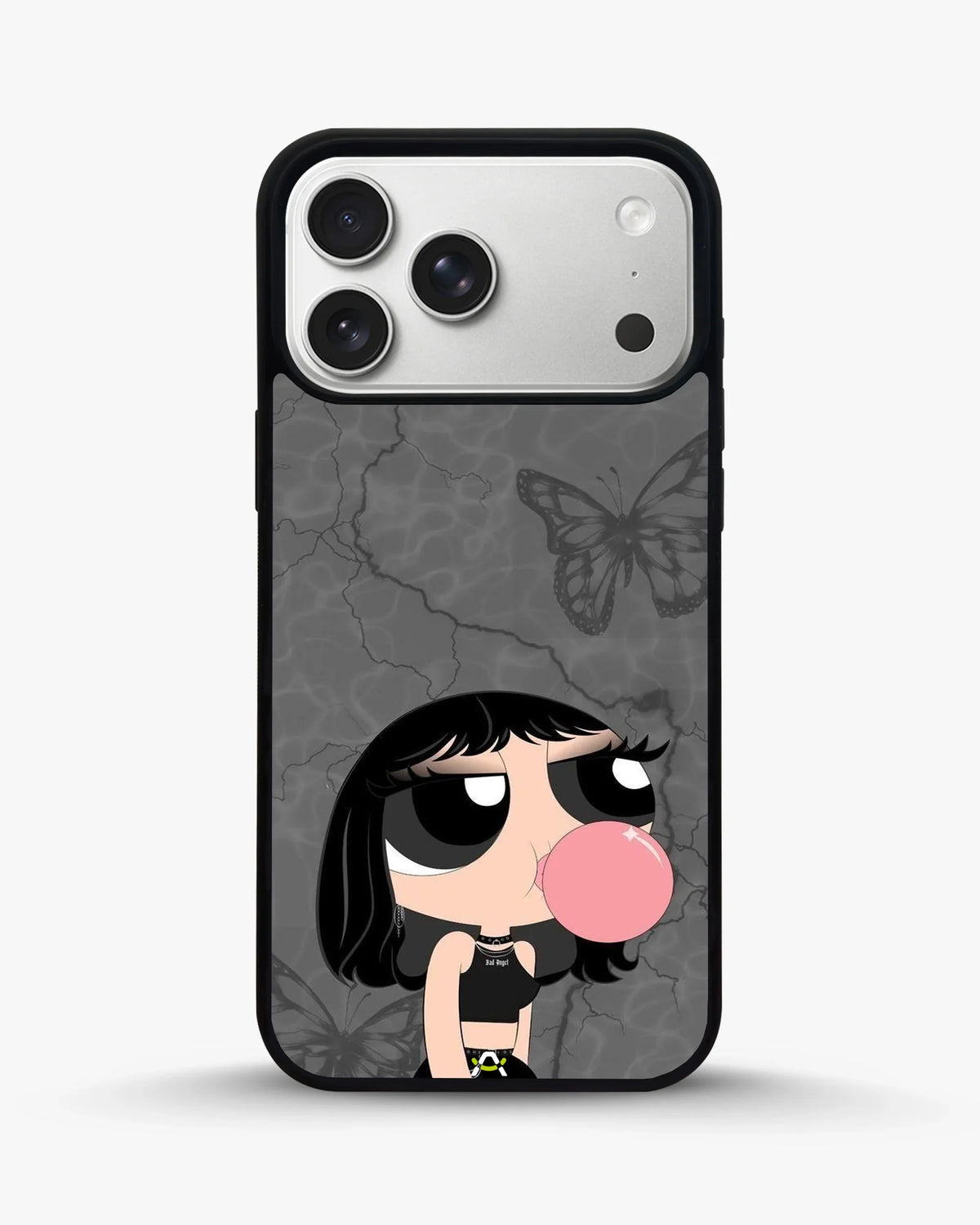 Bubblegum Cartoon Girl Phone Case - Cute Gray & Pink Print for iPhone, Samsung, Pixel, OnePlus & Vivo