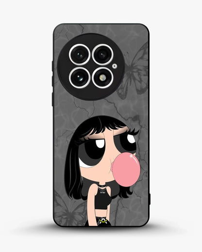 Bubblegum Cartoon Girl Phone Case - Cute Gray & Pink Print for iPhone, Samsung, Pixel, OnePlus & Vivo