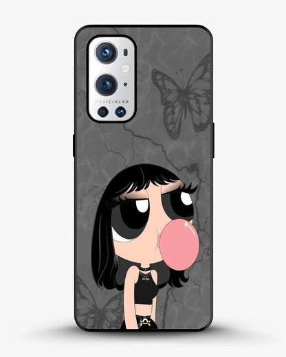 Bubblegum Cartoon Girl Phone Case - Cute Gray & Pink Print for iPhone, Samsung, Pixel, OnePlus & Vivo