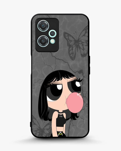 Bubblegum Cartoon Girl Phone Case - Cute Gray & Pink Print for iPhone, Samsung, Pixel, OnePlus & Vivo